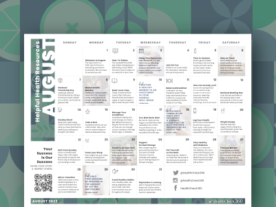 [Free Download] August Well-Being Calendar